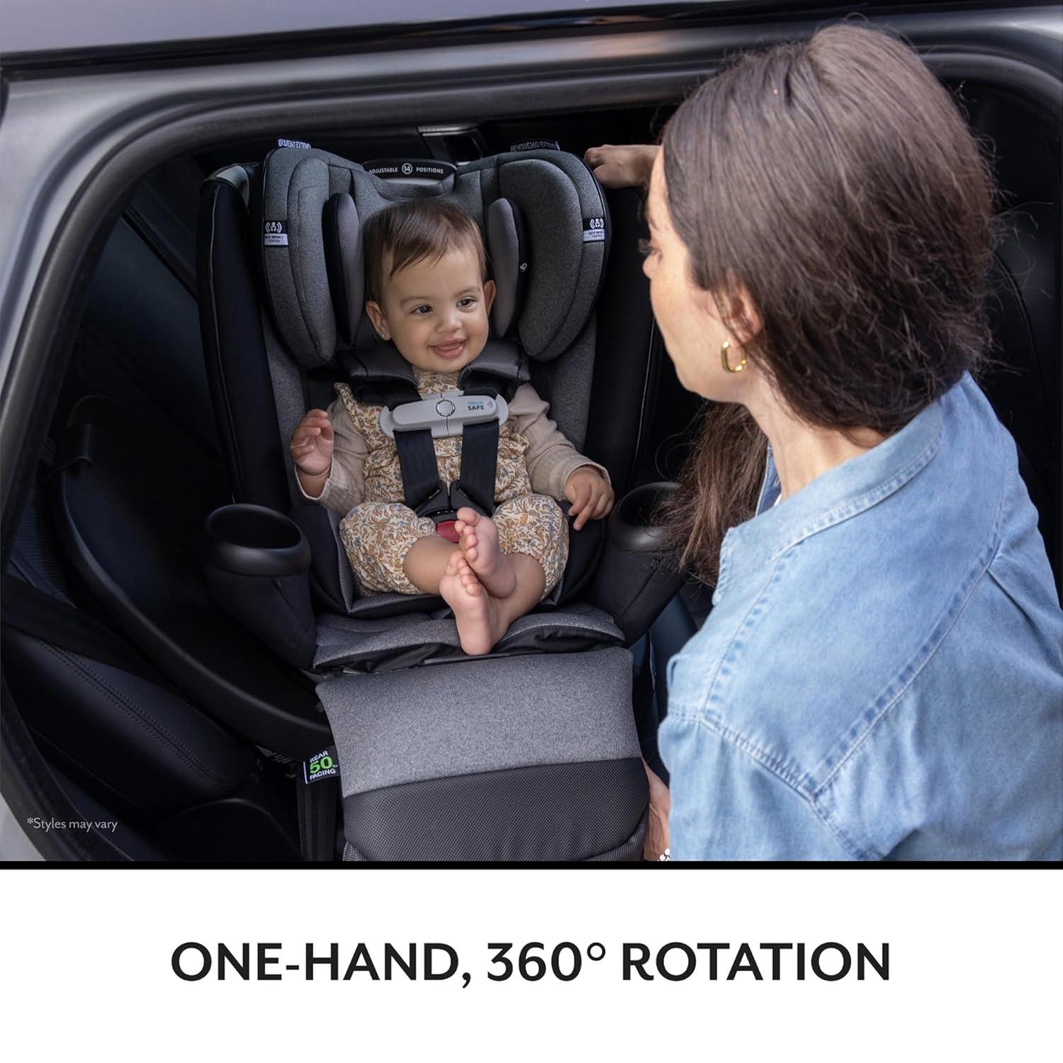 imageEvenflo Gold Revolve360 Extend AllinOne Rotational Car Seat with SensorSafe Opal PinkOpal