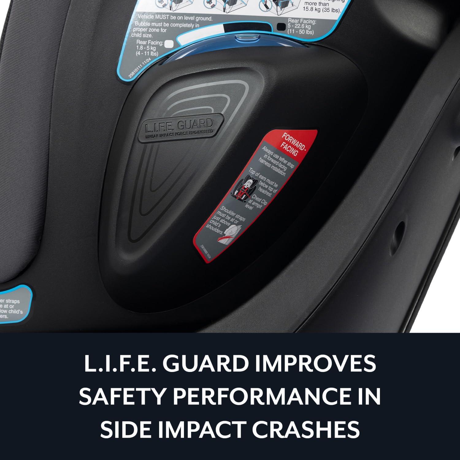 imageEvenflo Revolve360 Slim 2in1 Rotational Car Seat with Quick Clean Cover Salem BlackStow Blue