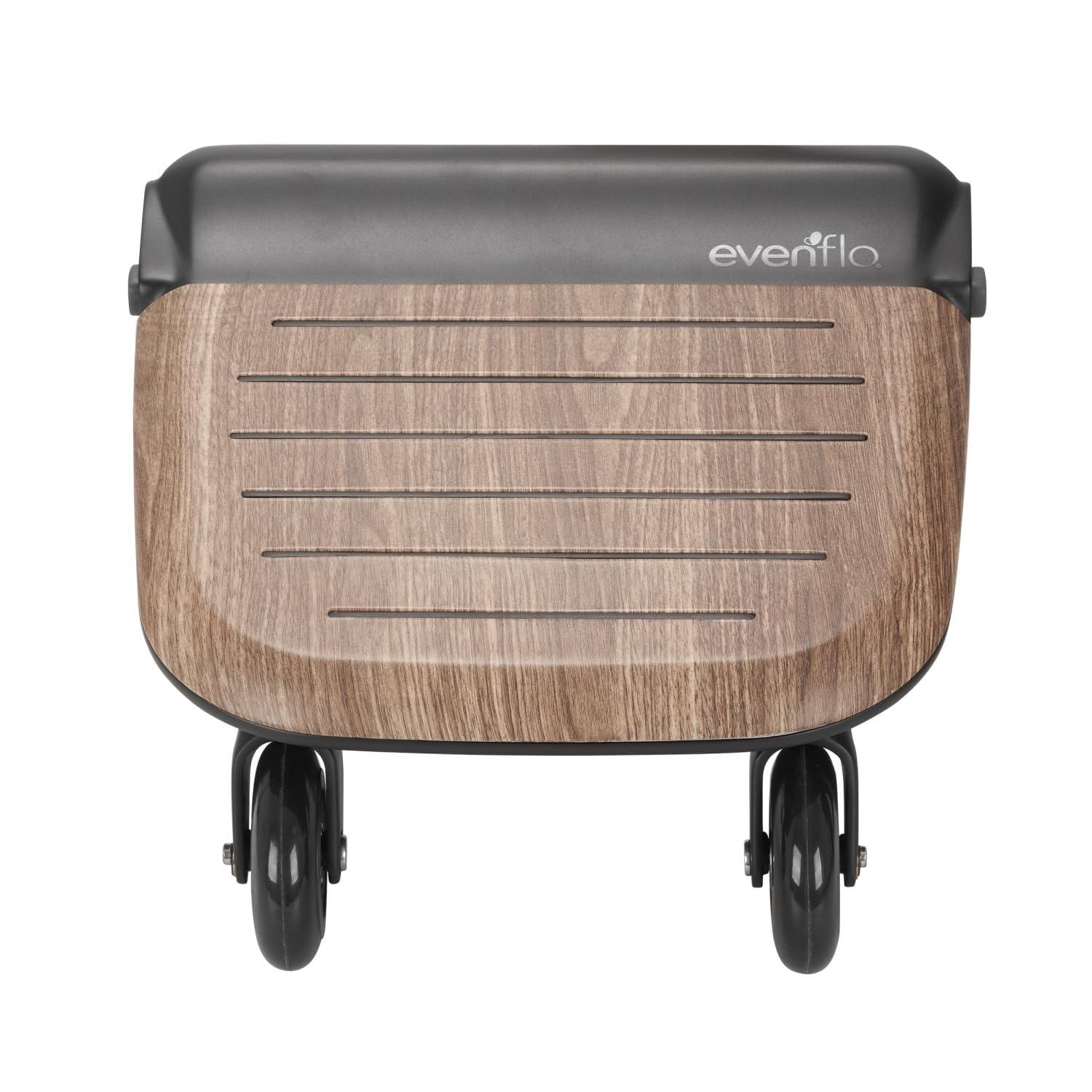 imageEvenflo Stroller Rider Board Convenient Riding Options NonSkid Surface SmoothRide Wheels Easy to Use Holds up to 50 Pounds No Additional Parts Needed Wood Grain One SizeStroller