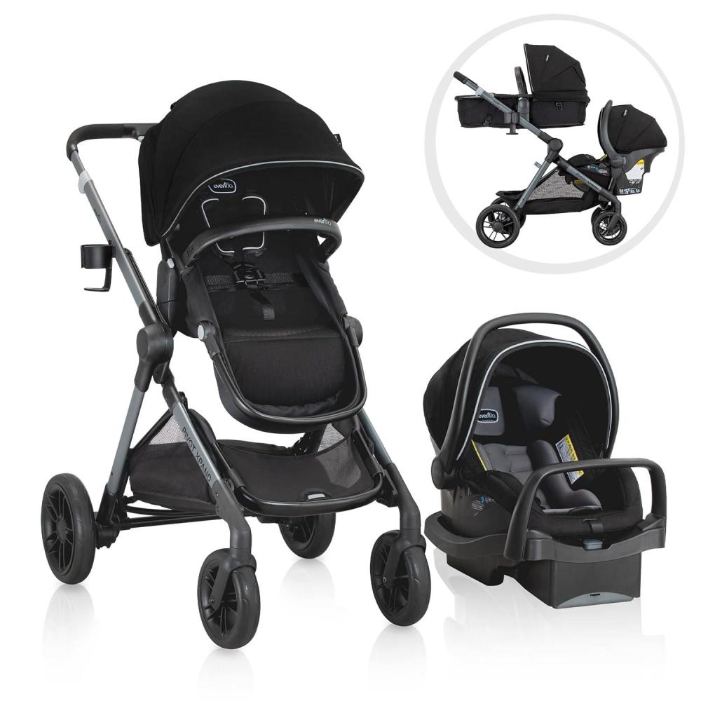 imagePivot Xpand Modular Travel System with LiteMax Infant Car Seat with AntiRebound Bar Ayrshire BlackAyrshire Black