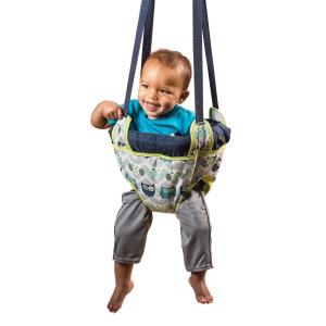 Evenflo Exersaucer Johnny Jumper Featuring Easy-to-Use Clamp Attachment for Quick and Tool-Free Set Up and Adjustable Straps to Customize the Height for Your Child, Roo(Owl)