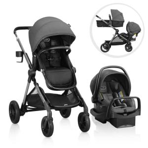 Pivot Xpand Modular Travel System with LiteMax Infant Car Seat with Anti-Rebound Bar (Ayrshire Black)(Sabino Gray)